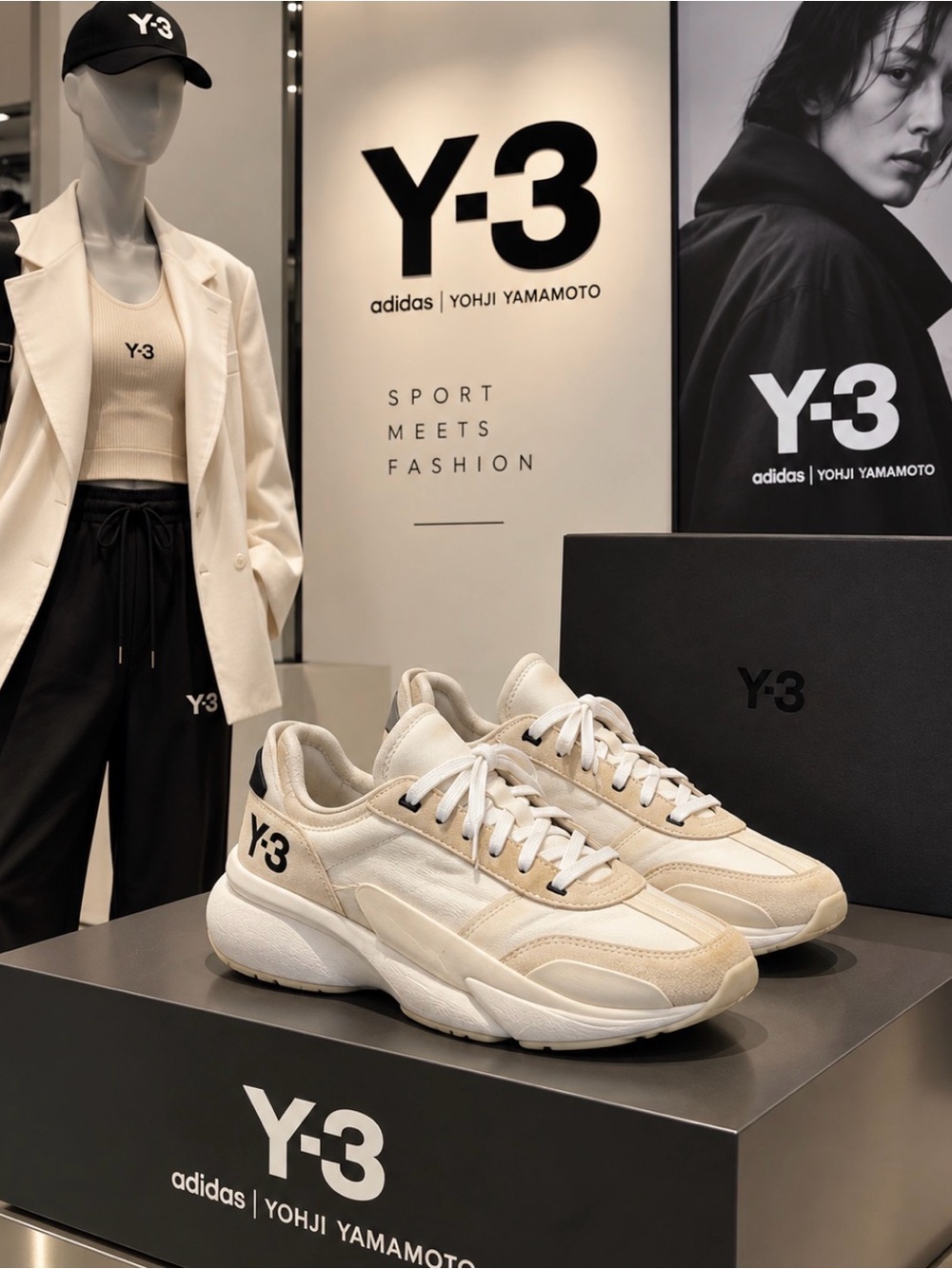 Y-3 Ajatu Run Sneakers US 6 Unisex White Cream HR1936